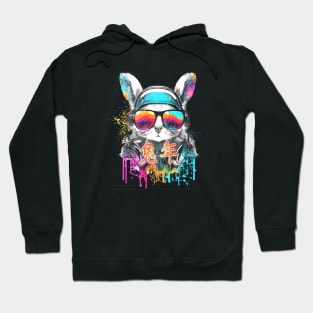 Celebrate Chinese New Year with a Colorful DJ Rabbit Portrait Hoodie